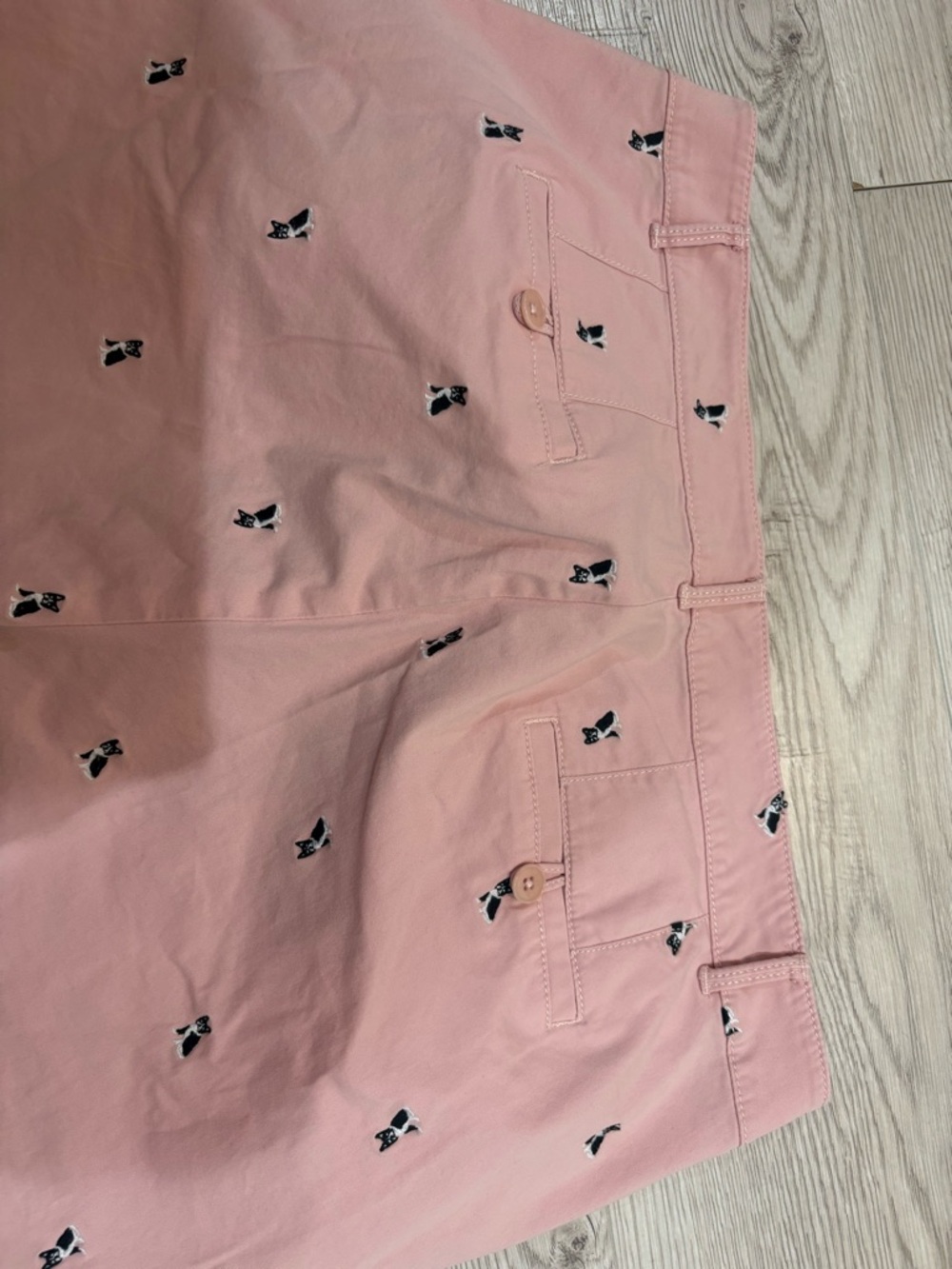 TALBOTS Petal Pink Embroidered Boston Terrier Dog Chino Pants 14W Gently worn. - Picture 4 of 9